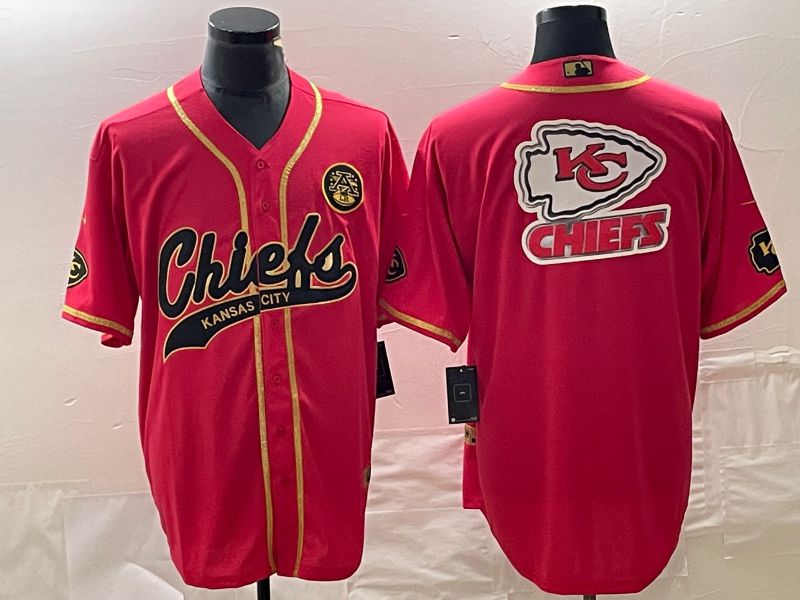 Men Kansas City Chiefs Blank Red Co Branding Game NFL Jersey style 1-0